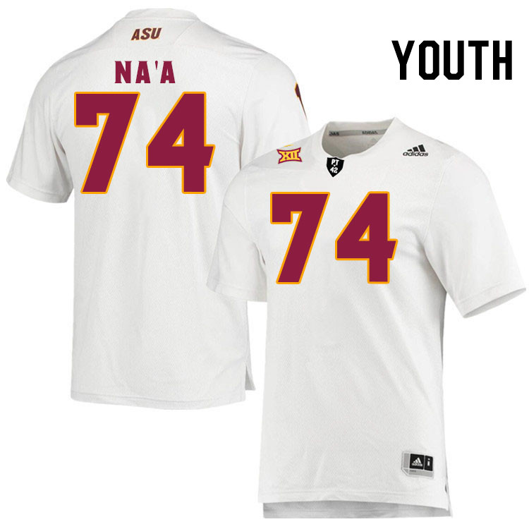 Youth #74 Sean Na'a Arizona State Sun Devils College Football Jerseys Stitched-White
